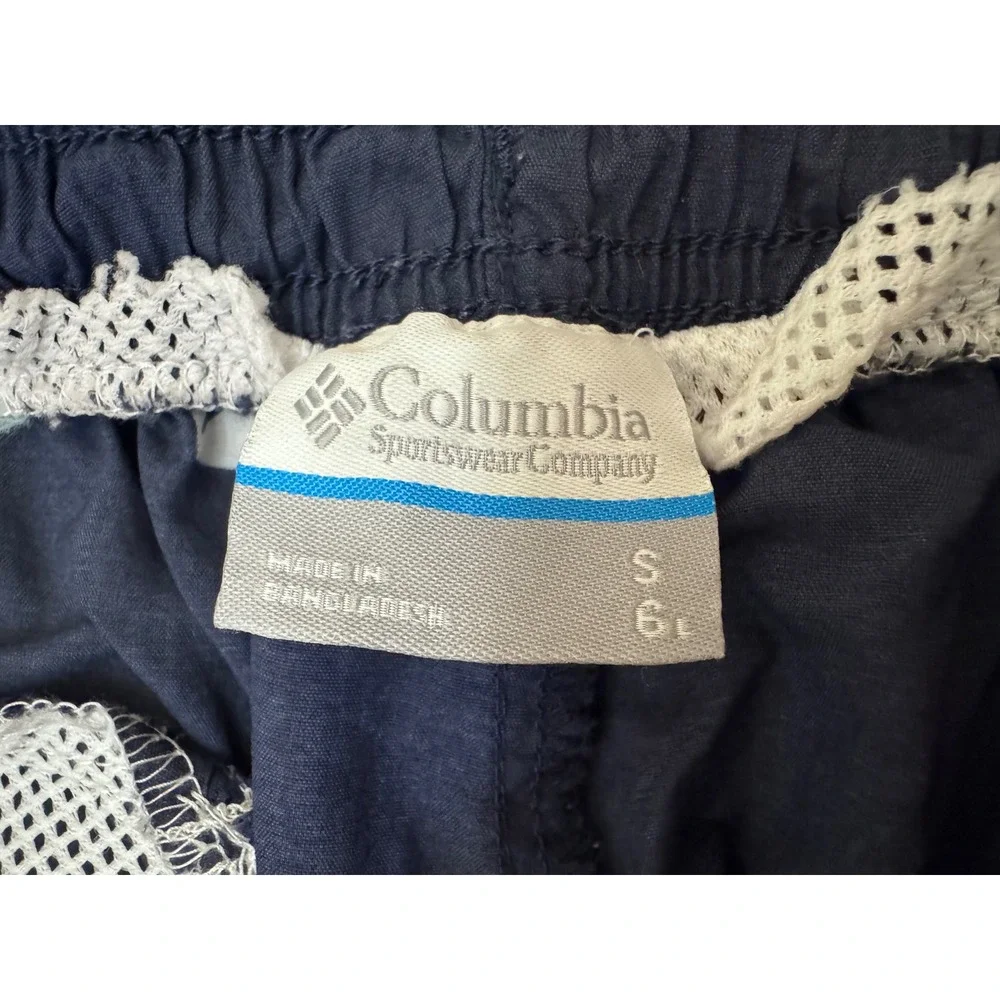 Columbia PFG Mens Navy Blue Nautical Fish Print Omni-Shade Shorts Size Small 6